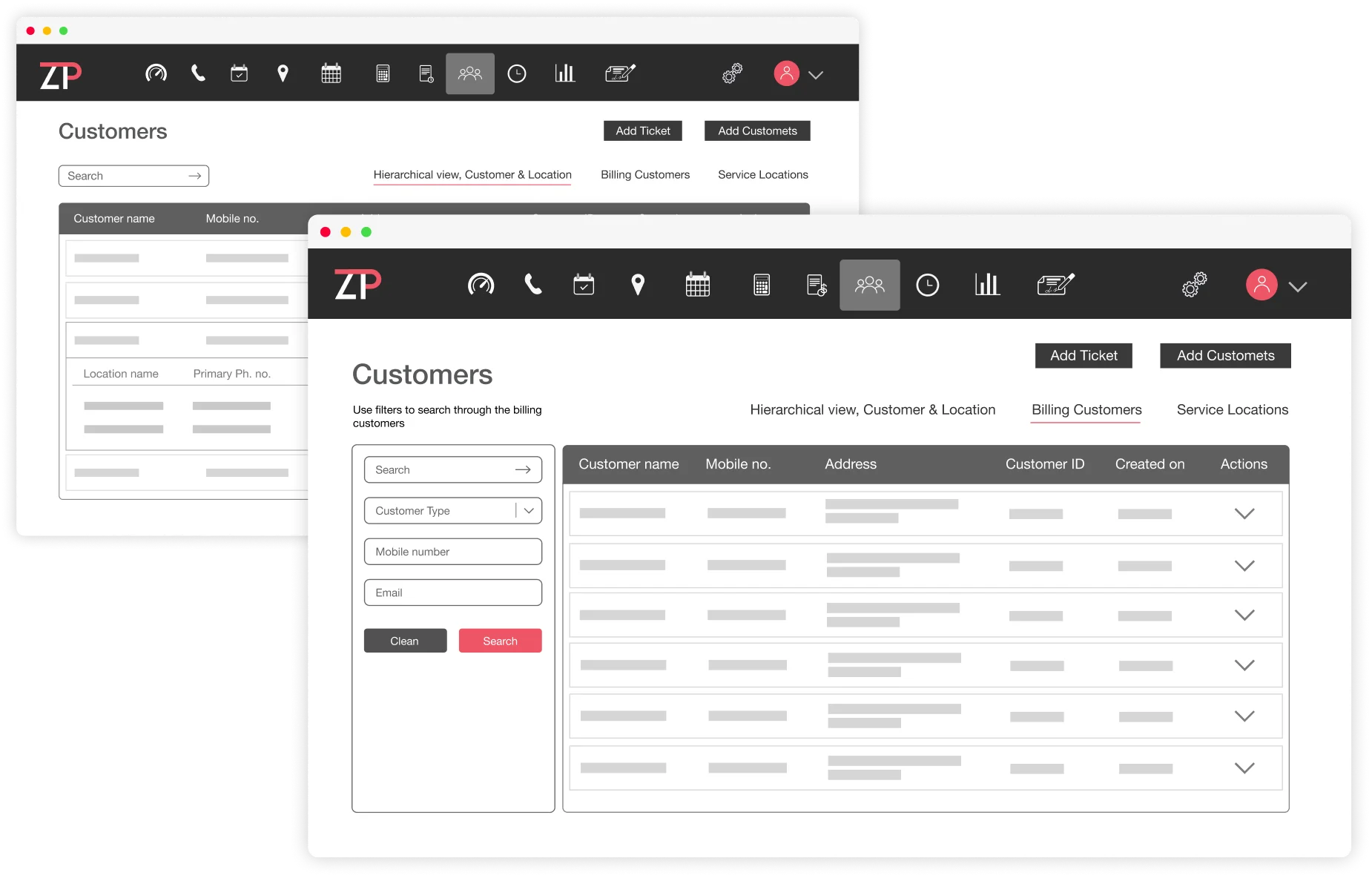 ZP-Customer History