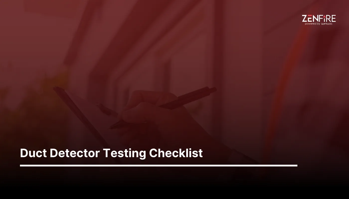 Duct Detector Testing checklist