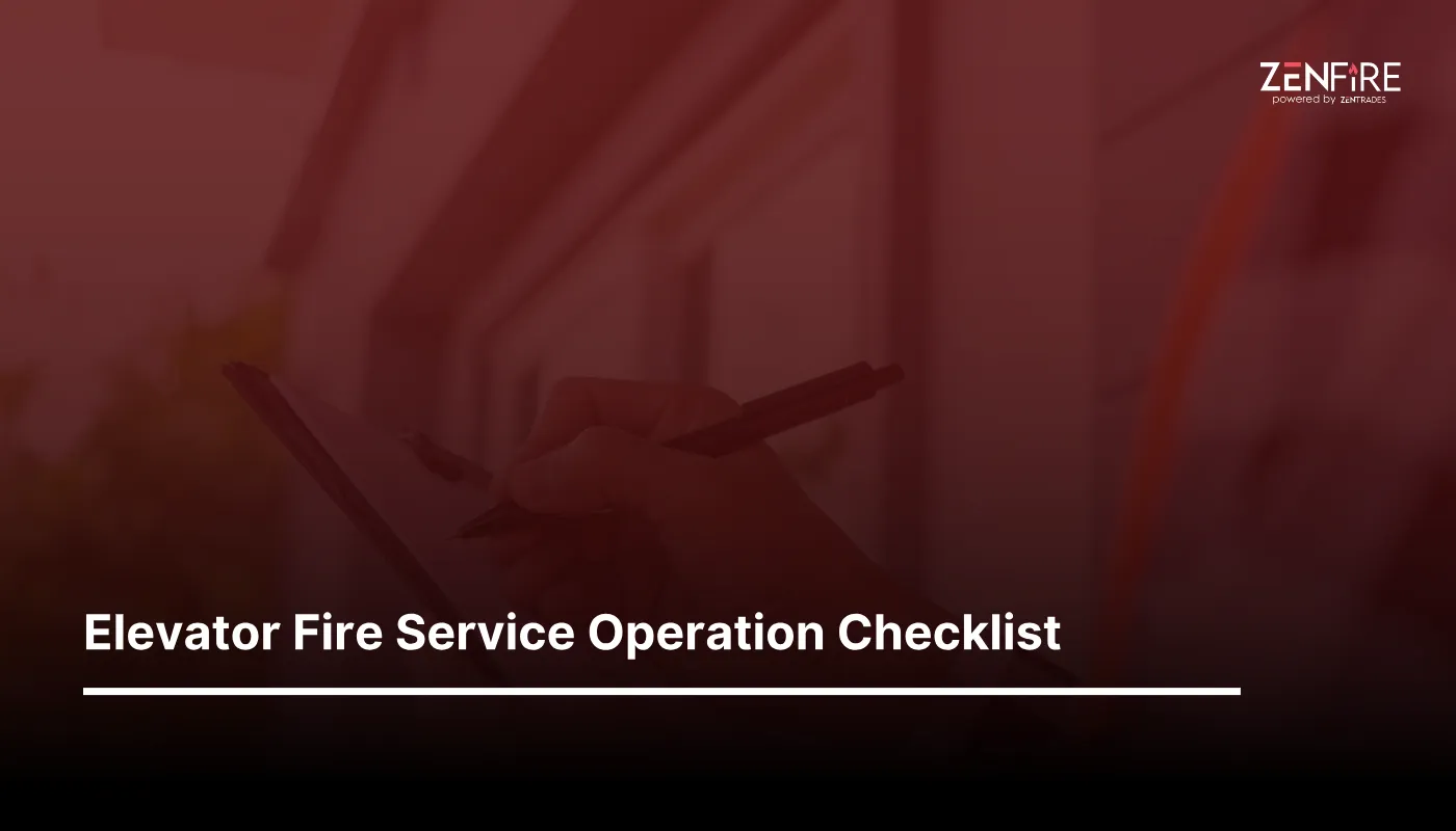 Elevator Fire Service Operation Checklist