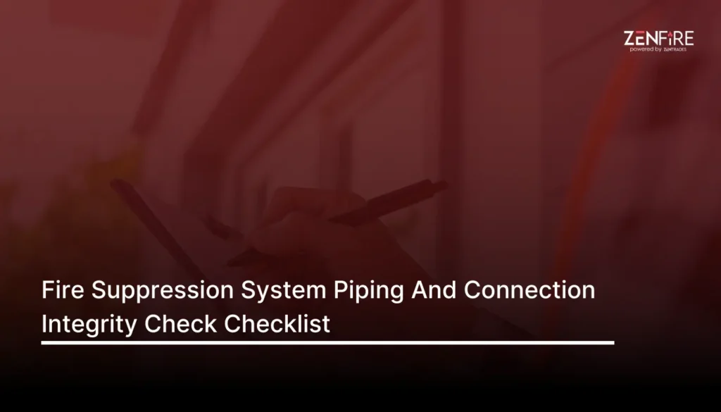 Fire Suppression System Piping And Connection Integrity Check Checklist​