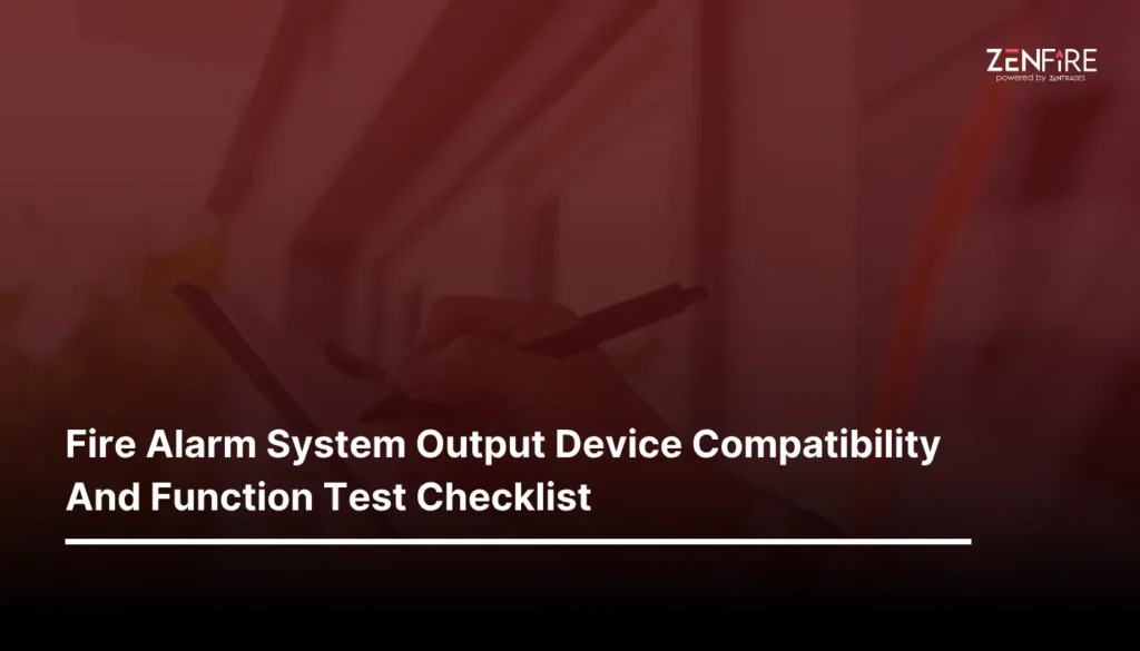 Fire Alarm System Output Device Compatibility And Function Test Checklist