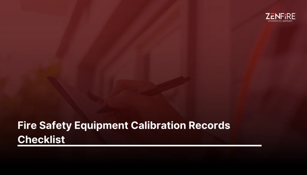 Fire safety equipment calibration records - Checklist