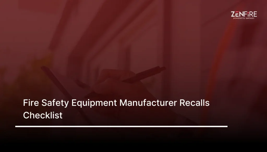 Fire Safety Equipment Manufacturer Recalls Checklist​