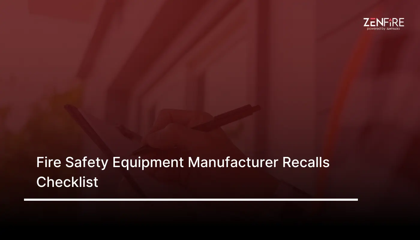 Fire Safety Equipment Manufacturer Recalls Checklist