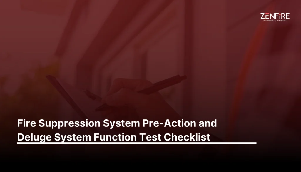 Fire suppression system pre action and deluge system function test - Checklist