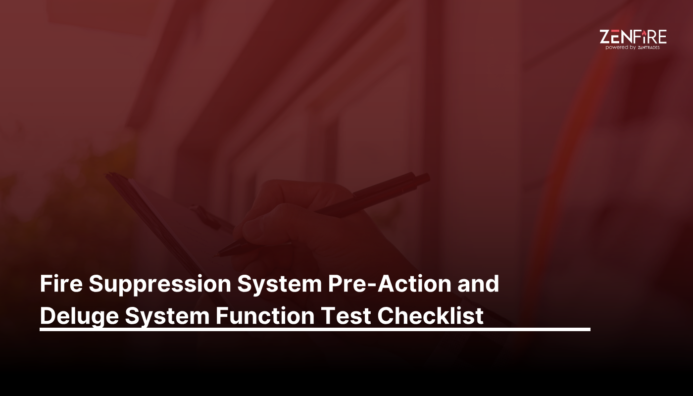 Fire suppression system pre action and deluge system function test – Checklist