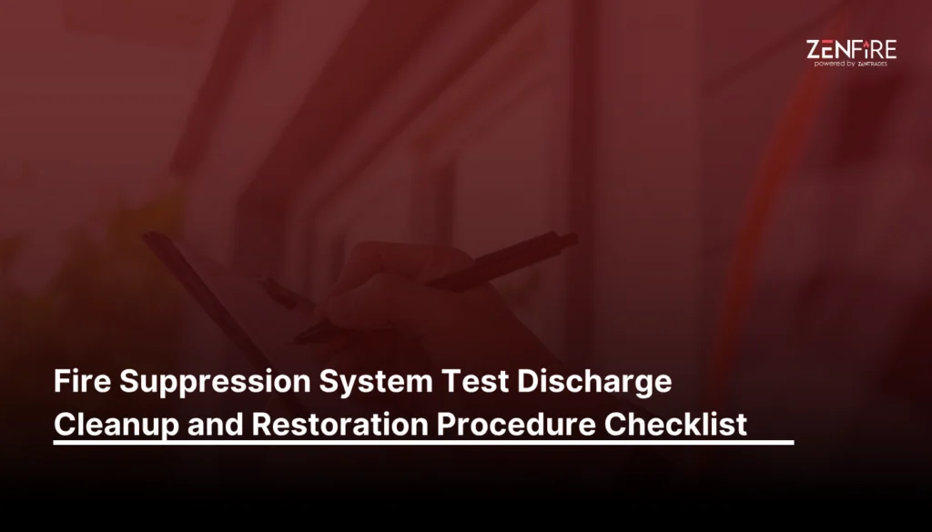 Fire suppression system test discharge cleanup and restoration procedure - Checklist