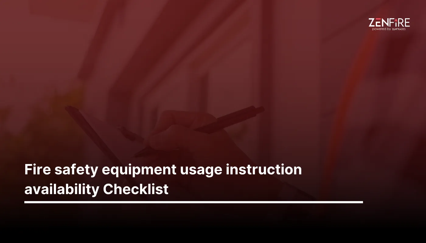 fire safety equipment usage instruction availability checklist