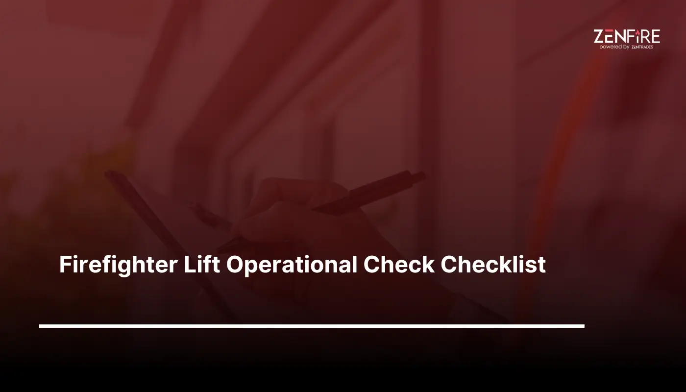 Firefighter lift operational check Checklist