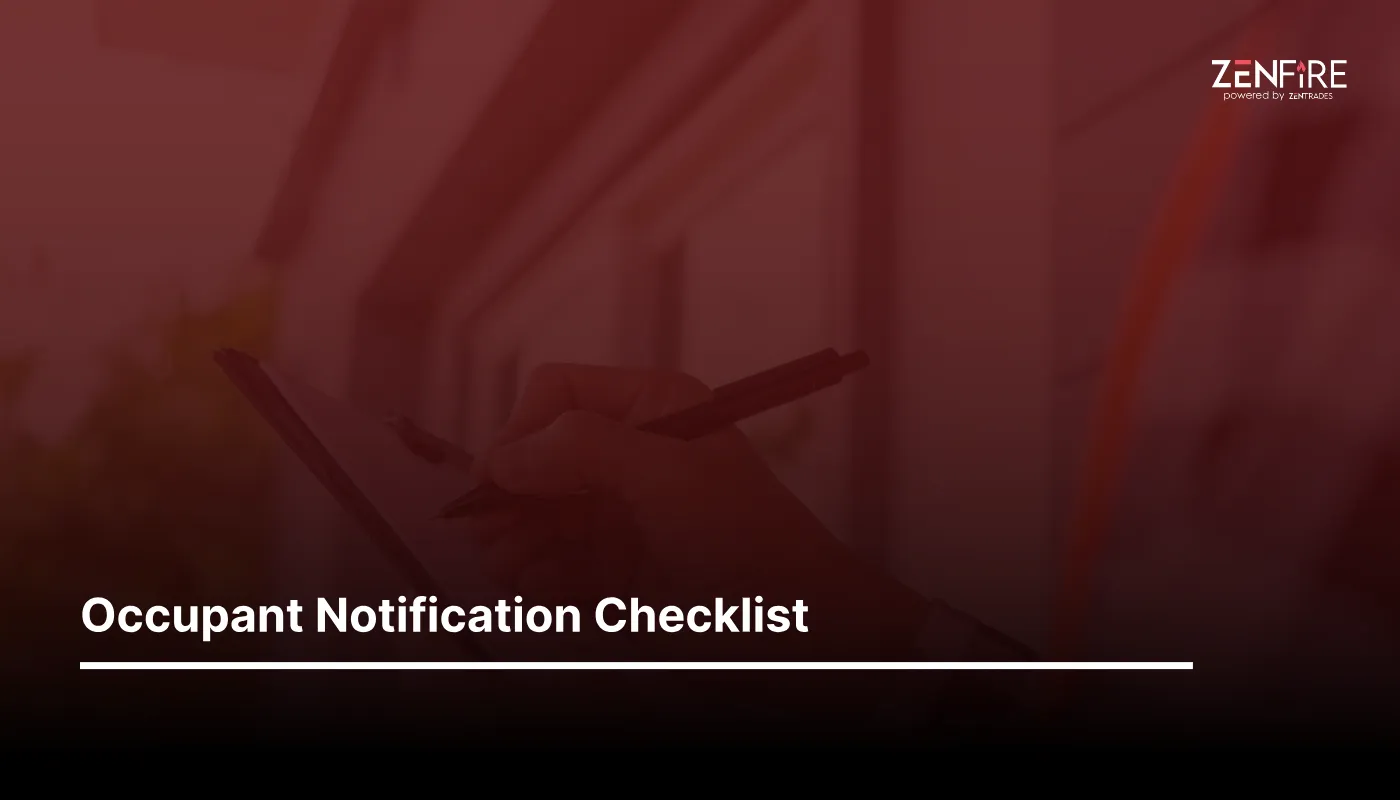 Occupant Notification Checklist