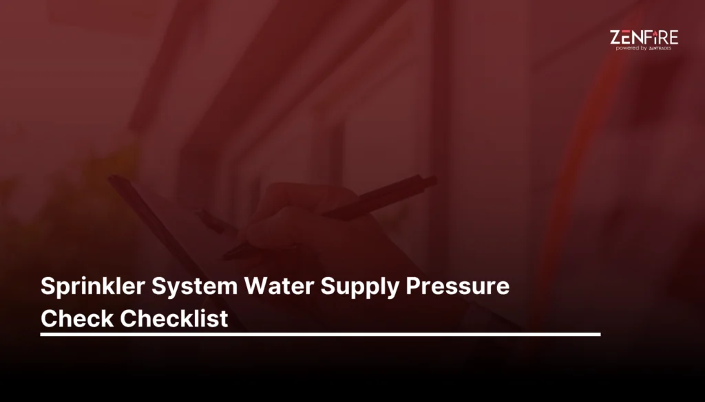 Sprinkler System Water Supply Pressure Check