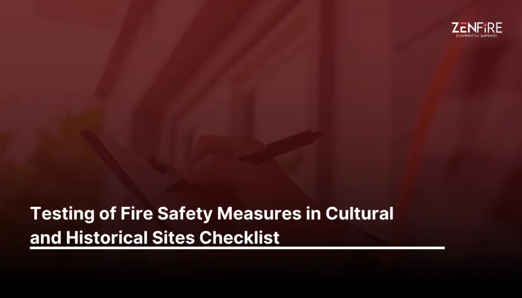 Testing of fire safety measures in cultural and historical sites - Checklist