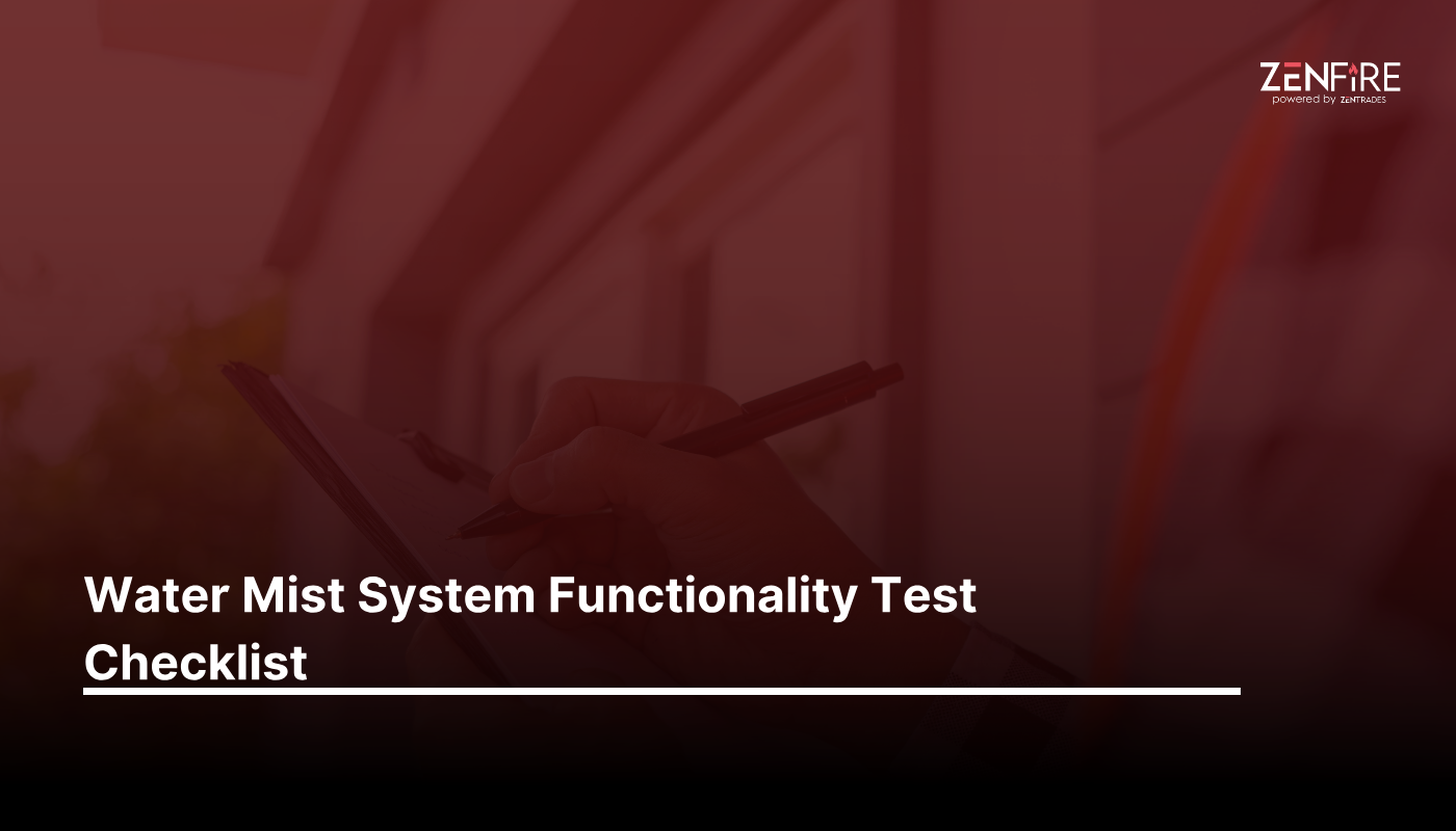 Water Mist System Functionality Test Checklist