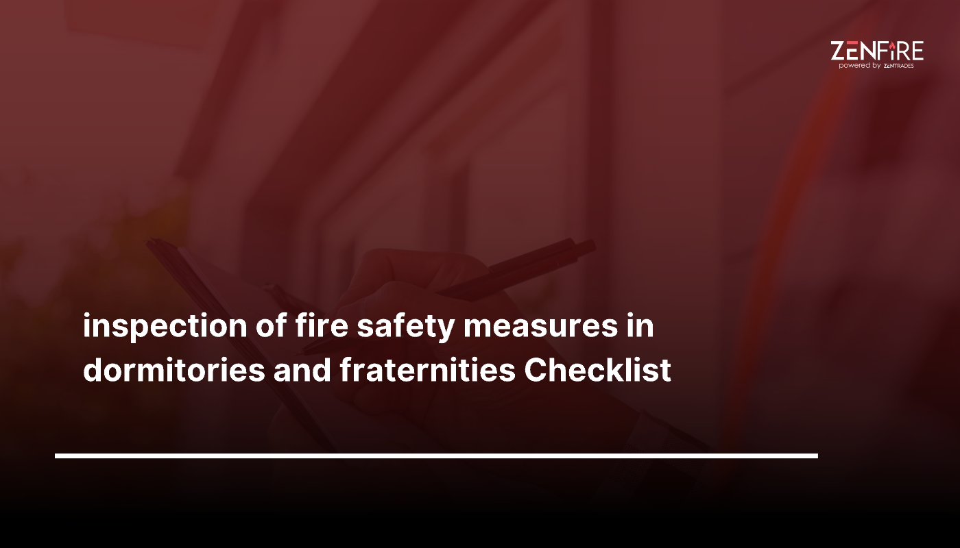 inspection of fire safety measures in dormitories and fraternities checklist