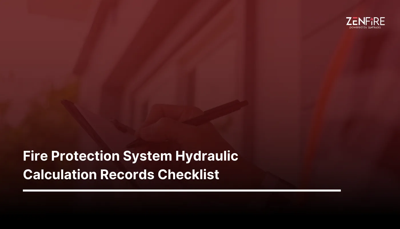 Fire Protection System Hydraulic Calculation Records Checklist