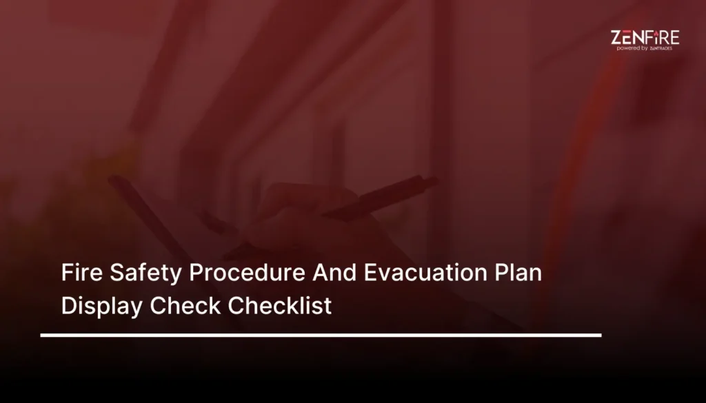 Fire Safety Procedure And Evacuation Plan Display Check Checklist