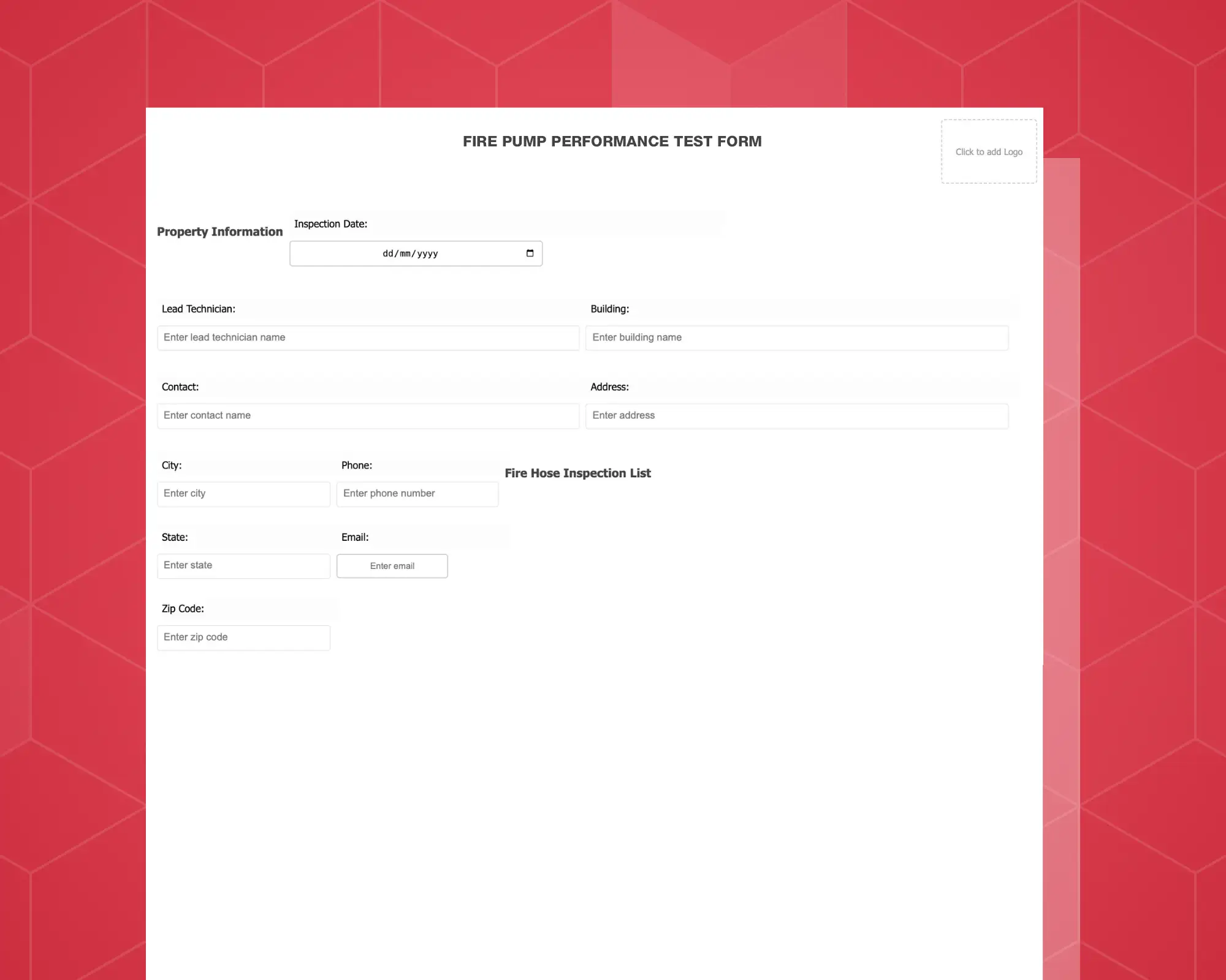 Fire Pump Performance Test Form