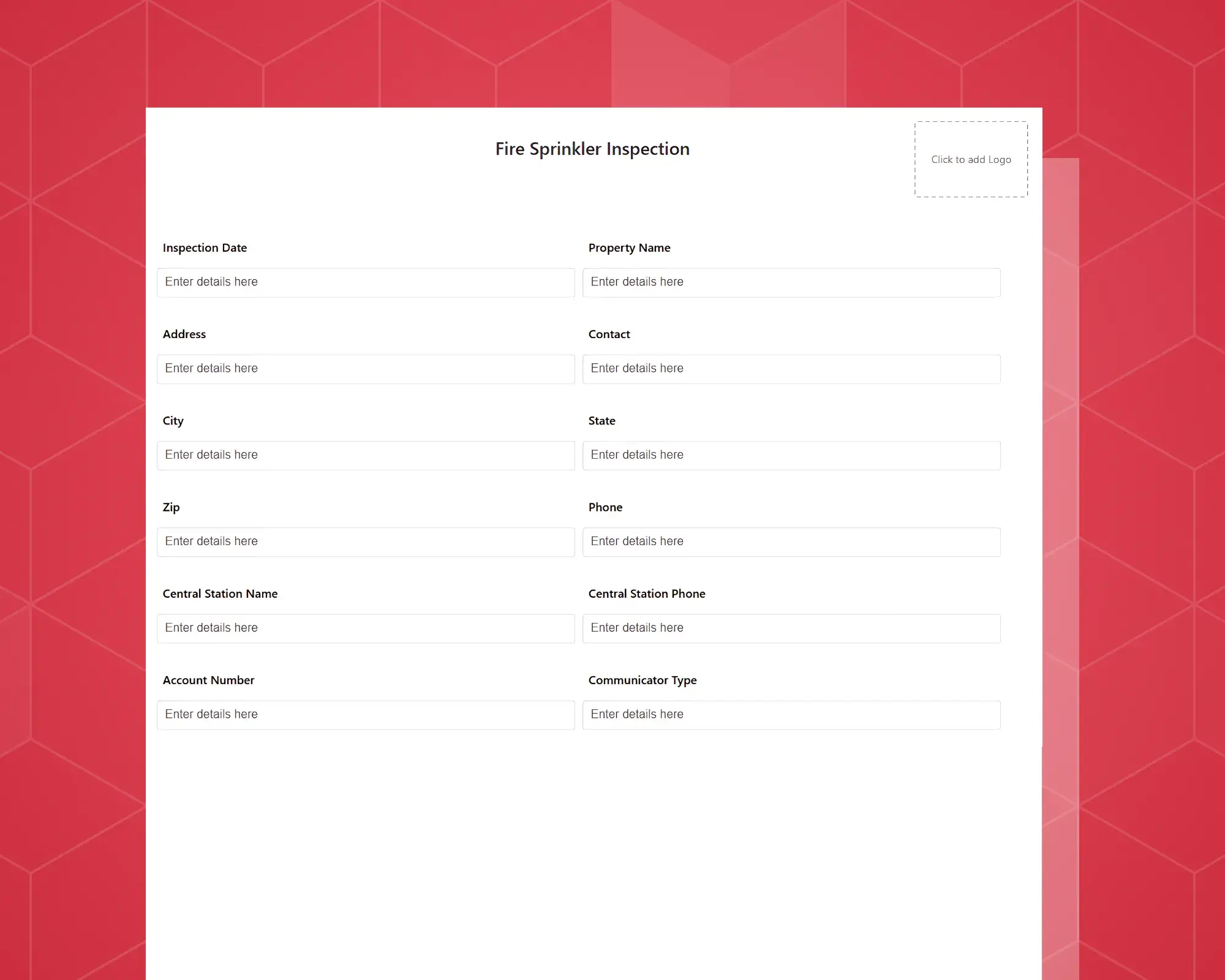 Fire Sprinkler Inspection Checklist Form