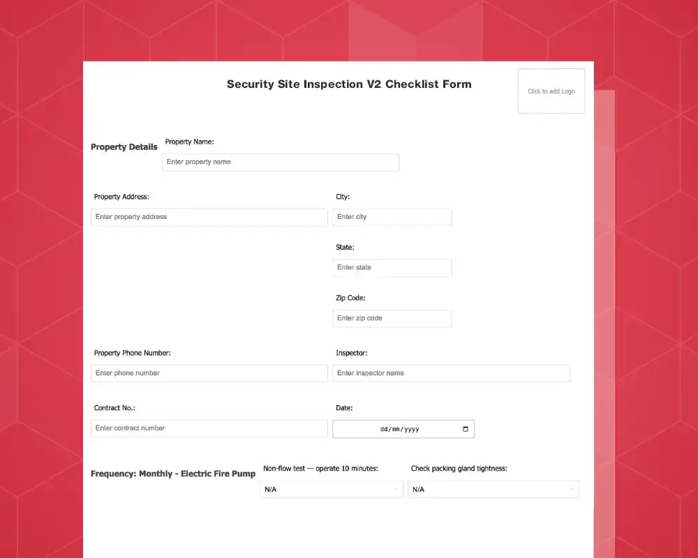 Security Site Inspection V2 Checklist Form